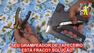 Grampeador de Tapeceiro Como dar mais Pressão [upl. by Avilo959]