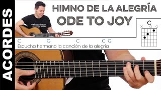 Acordes de Ode To Joy Himno de la Alegría en guitarra [upl. by Bianca]