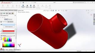 Solidworks tutorial  how to make pipe tee [upl. by Shelia]