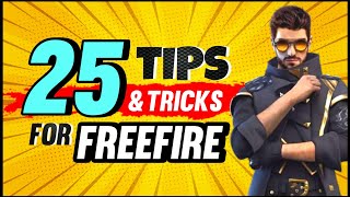 TOP 25 TIPS AND TRICKS IN FREE FIRE  ULTIMATE BEGINNER GUIDE TO BECOME PRO  GARENA FREE FIRE [upl. by Feinstein]