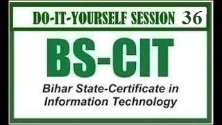 DOITYOURSELF SESSION 71  BSCIT SESSION 36 HINDI [upl. by Enalb]