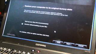 Compaq CQ61 Windows 7 Restore Reload PC To Factory settings [upl. by Bathulda483]