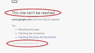 How to fix This site can’t be reachedERRCONNECTIONTIMEDOUT in Google chrome [upl. by Xer]