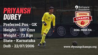 PLAYER PROFILE  PRIYANSH DUBEY  220706  CLASS OF 2024 [upl. by Icak]