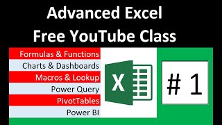 Free Advanced Excel Course at YouTube [upl. by Nael9]