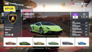 Forza Horizon 2  All Cars  List HD [upl. by Ameerak]