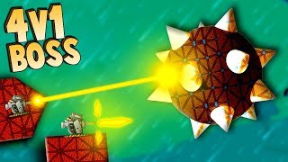 BOSS BATTLES 4 vs 1 SUPER FORTS Forts Multiplayer Gameplay [upl. by Nairdad]