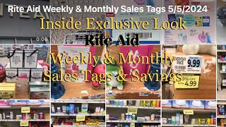 RITE AID Inside Exclusive LOOK at The Weekly amp Monthly Sales Tags MANY IDEAS amp Savings  May 5 2024 [upl. by Einaffets495]