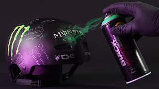 how to spray paint a monster helmet  DIY [upl. by Shaia]