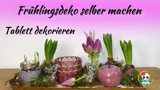 Frühlingsdeko auf dem Tablett  Frühlingsdeko selber machen  Narzissen Hyazinthen amp Tulpen [upl. by Rexfourd]