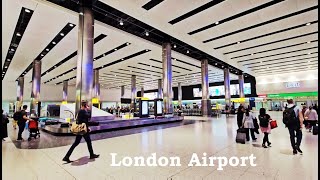 London Airport Heathrow International Arrival Egates Walk Through and London Airport Taxi  LHR [upl. by Leonerd377]