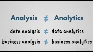 Analysis vs Analytics [upl. by Luemas]