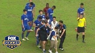 Demba Ba suffers horrific leg injury in Shanghai Derby WARNING graphic video content [upl. by Ahsinel502]