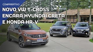 Comparativo Novo VW TCross encara Hyundai Creta e Honda HRV [upl. by Olimpia]