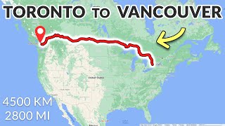 Toronto to Vancouver Canada Road Trip COMPLETE Drive Timelapse 4K [upl. by Ahgem204]