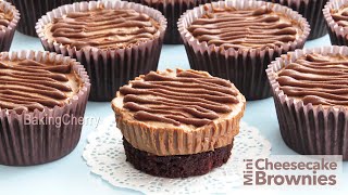 Brownie Bottom Mini Chocolate Cheesecakes  Quick and Easy Dessert Recipe  Baking Cherry [upl. by Kira]