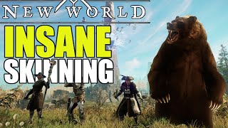 New World  INSANE Skinning Levelling  Get To 200 Skinning FAST  Skinning Guide [upl. by Rimidalg271]