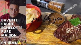 Recette Bavette D Aloyau Sauce Échalotes Purée Maison وصفة سهلة لتحضيرلحم بافيت صلصة بصل صغير بوري [upl. by Doll309]