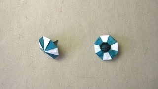 Origami Instructions Spinning Top Manpei Arai [upl. by Yak742]