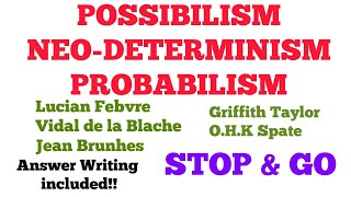 Possibilism  NeoDeterminism  Probabilism  Concept amp Criticism  Answer Writing Included [upl. by Berna]