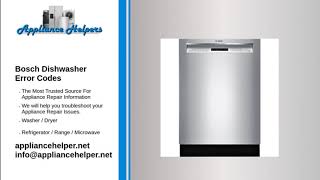 Bosch Dishwasher Error Codes [upl. by Sinclare]