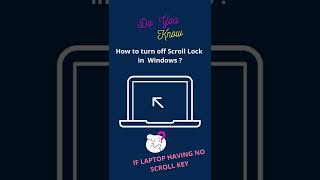 How to Switch off Scroll Key in a Laptop laptop scroll [upl. by Isied781]