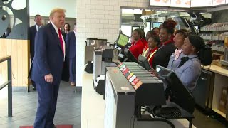 Donald Trump visits Atlanta ChickfilA [upl. by Yajiv]