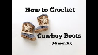 How to Crochet Cowboy Boot 36 months [upl. by Viviane]