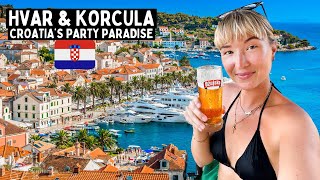 Our favourite islands in CROATIA 🇭🇷 Hvar amp Korcula ultimate party capital [upl. by Esilahc517]