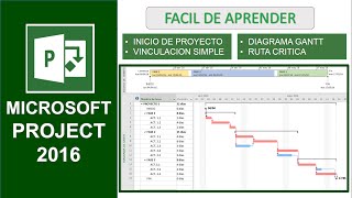 MS PROJECT 2016  FACIL DE APRENDER EN ESPAÑOL [upl. by Nnaik753]