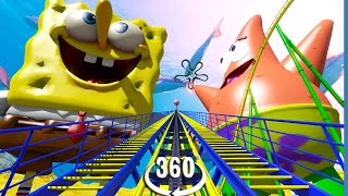 🔴VR 360° SpongeBob Square Pants Roller Coaster Video [upl. by Rana]