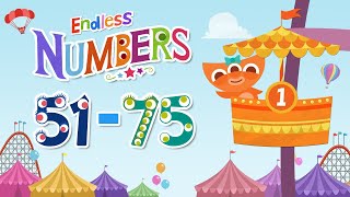 Endless Numbers  Learn to Count from 51 to 75  Simple Addition in English  Originator Games [upl. by Elburt298]