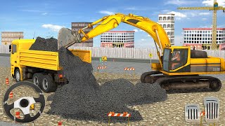 Excavadora Camión Retroexcavadora Simulador  Construcción de Carreteras  Juegos Android [upl. by Jasisa633]