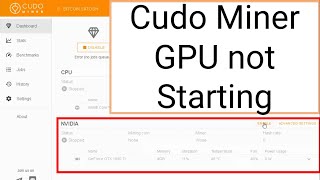 Cudo miner gpu not starting cudo miner not using gpu cudo miner gpu error enable GPU on CUDO mine [upl. by Deenya964]