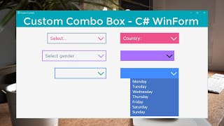 Custom ComboBox  Icon Back Text amp Border Color  WinForms C [upl. by Brout]