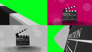 Clapperboard Transition  Film Clapper Transition Green Screen  Graphics amp Animation [upl. by Atyekram155]