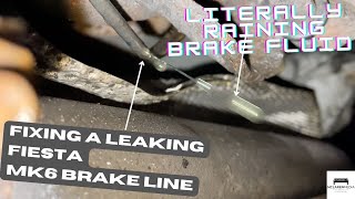 How To Replace A Fiesta Mk6 Brake Hardline [upl. by Neelyak264]