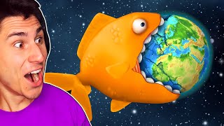 Giant Goldfish EATS THE EARTH  Tasty Blue [upl. by Ogeid918]