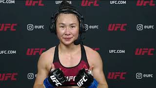 UFC Vegas 13 Yan Xiaonan Interview after Unanimous Decision Win [upl. by Llecram]