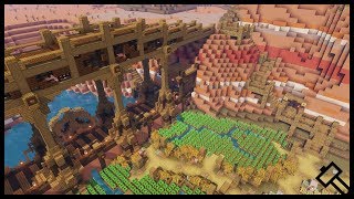 Building a Mega Survival Base  Part one   Mesa Biome   Minecraft TimeLapse [upl. by Blandina]