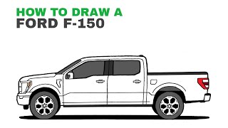 How To Draw Ford F150 Pickup Truck [upl. by Kcerred]