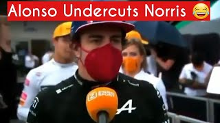 Alonso Undercuts Norris 😂 From Ziggo Sport Interview [upl. by Thain637]