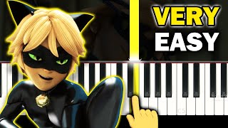 Miraculous  Cat Noir Transformation  VERY EASY Piano tutorial [upl. by Ellebasi690]