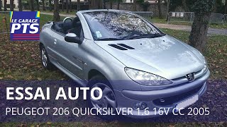 TEST  PEUGEOT 206 QUICKSILVER 16 16V CC 2005  FRANCE [upl. by Vihs]