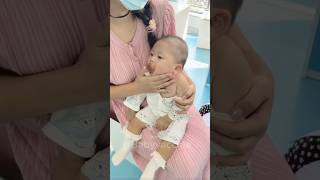 Baby Vaccine action at hospital 🏥 and funny 😂 baby love cute family babygirl happy funny [upl. by Iidnarb]