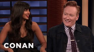 Jameela Jamil Had Crushes On Conan amp Forrest Gump Growing Up  CONAN on TBS [upl. by Elleiad]