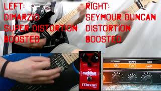 Pickups Comparison  DiMarzio DP100 Super Distortion vs Seymour Duncan SH6 Distortion [upl. by Ute933]