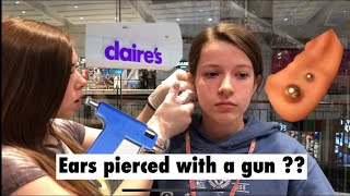 GETTING MY SECOND PIERCING DONE AT CLAIRES [upl. by Tymothy]