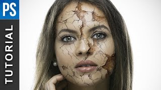 How to Create Realistic Cracked Skin using Photoshop [upl. by Ewall]