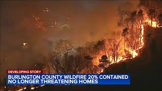 Burlington County wildfire 20 contained no longer threatening homes [upl. by Idroj]